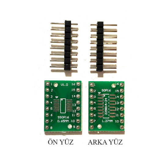 SOP16 / SSOP16 → DIP16 SMD-DIP Dönüştürücü Adaptör Kartı