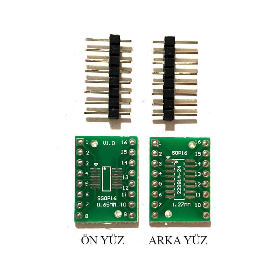 SOP16 / SSOP16 → DIP16 SMD-DIP Dönüştürücü Adaptör Kartı - 1