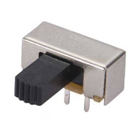 SS-12F21 Sürgülü Anahtar - 1P2T, 90° Yatık THT, 500mA 50V