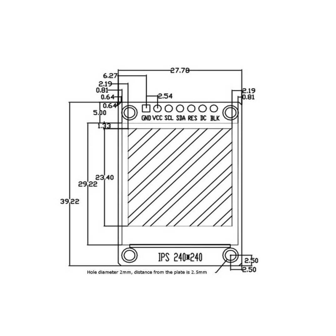 ST7789 1.3 İnç IPS TFT Ekran - 240x240, Lehimli - 4