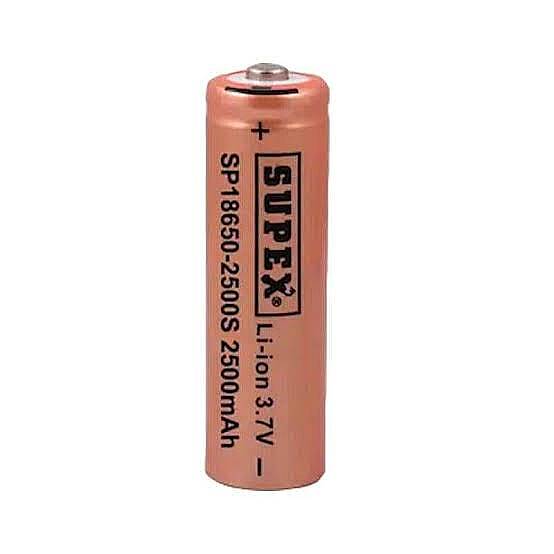 SUPEX 18650 Li-ion Şarjlı Pil - 3,7V 2500mAh, Başlıklı - 1