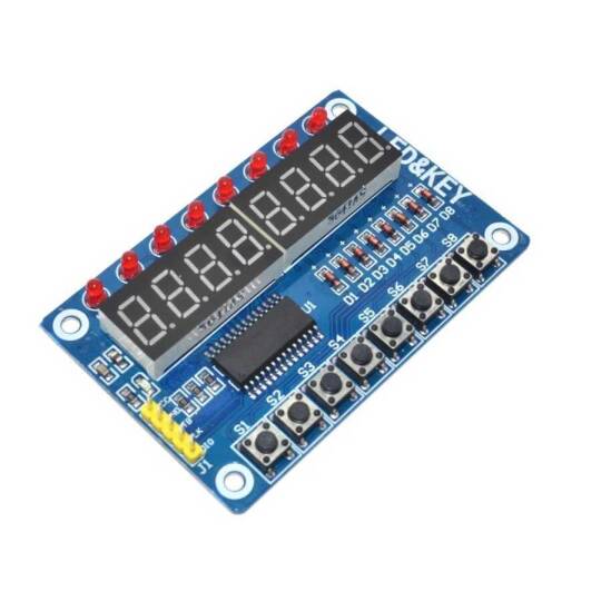TM1638 LED KEY Modülü - 8 Dijit Display, 8 Buton ve 8 LED