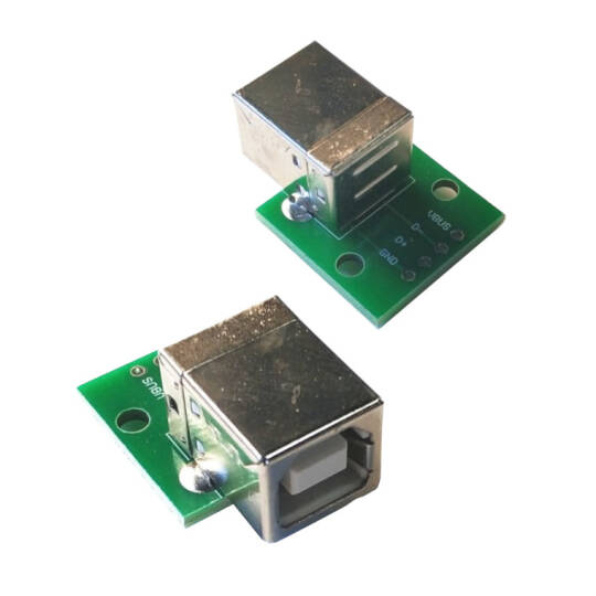 USB-B Dişi DIP Adaptör Kartı - Kare Tip USB Soket, Breadboard Uyumlu