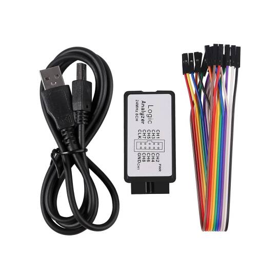 USB Lojik Analizör - 8 Kanal 24MHz, Saleae Uyumlu