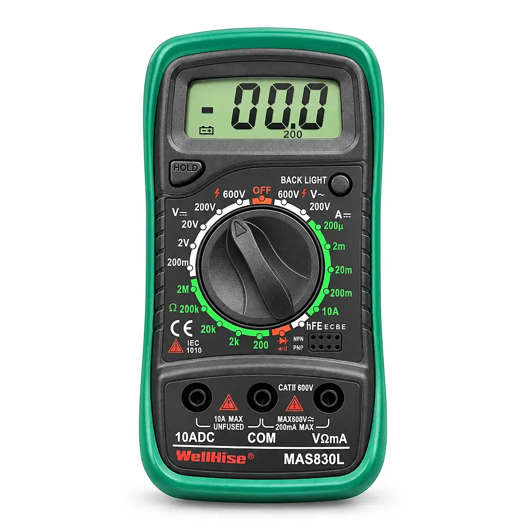 WellHise MAS830L Dijital Multimetre - Işıklı Ekran, CAT II 600V - 1