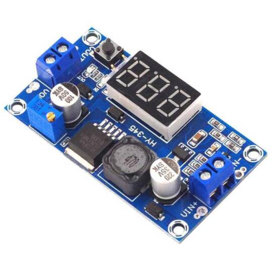 XL6009 Voltmetreli Step Up Boost Modül - 4A, LED Göstergeli