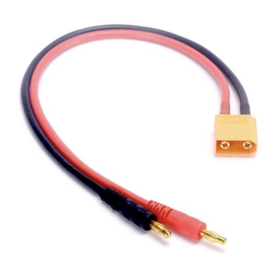 XT30 - 4.0mm Banana Şarj Kablosu - 20cm, 14AWG Silikon
